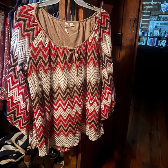 Dress sweater it’s brown,red and white size 3X - Picture 1 of 4